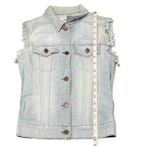 J Brand Sleeveless Denim Vest – Light Wash – Fringe Shoulders - X-Small